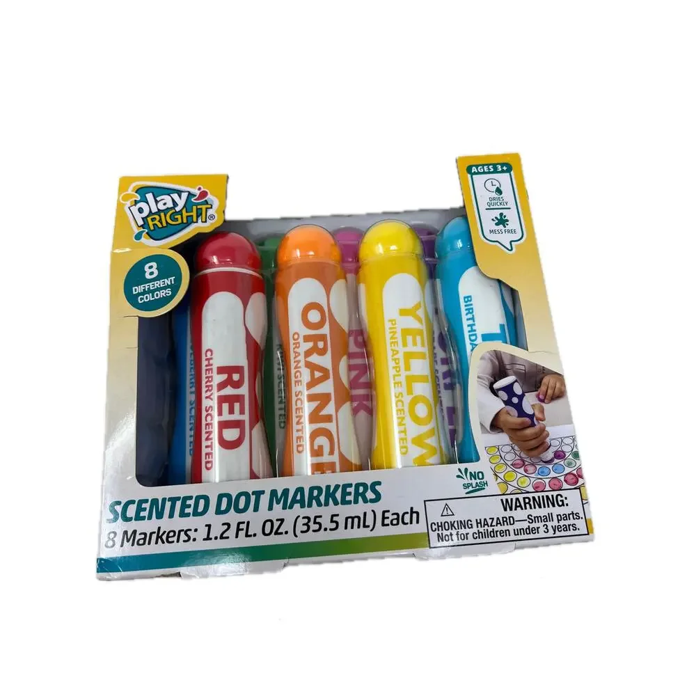 Play Right Scented Dot Markers 8 colors 1.2 Oz each
